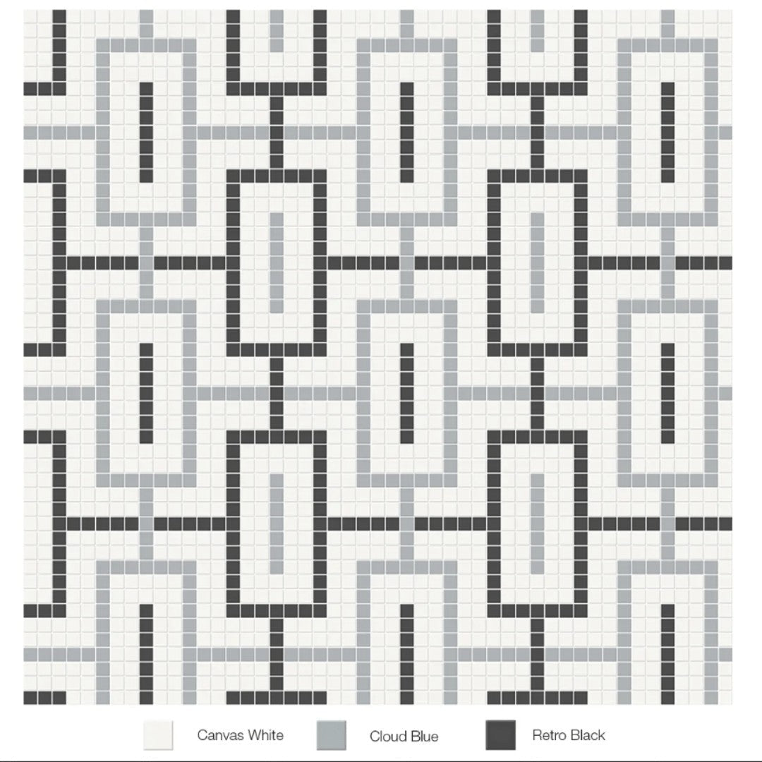 Tesoro Soho 11.5" x 11.5" Pressed Matte Porcelain Chain Blend Mosaic