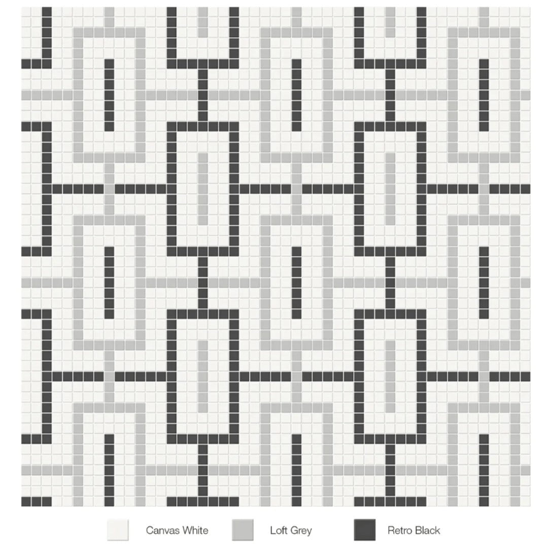 Tesoro Soho 11.5" x 11.5" Pressed Matte Porcelain Chain Blend Mosaic