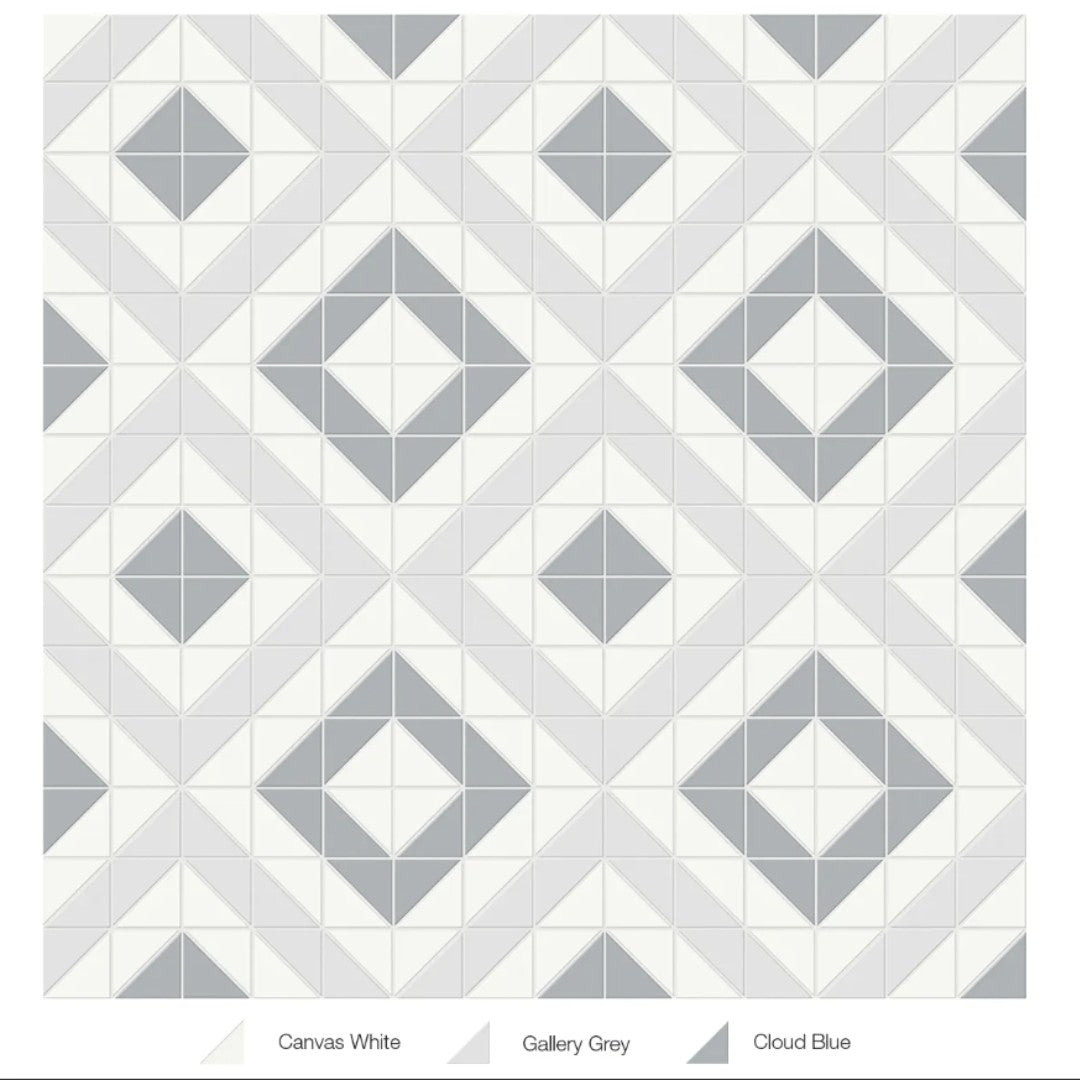 Tesoro Soho 10" x 10" Pressed Matte Porcelain Cubic Blend Mosaic