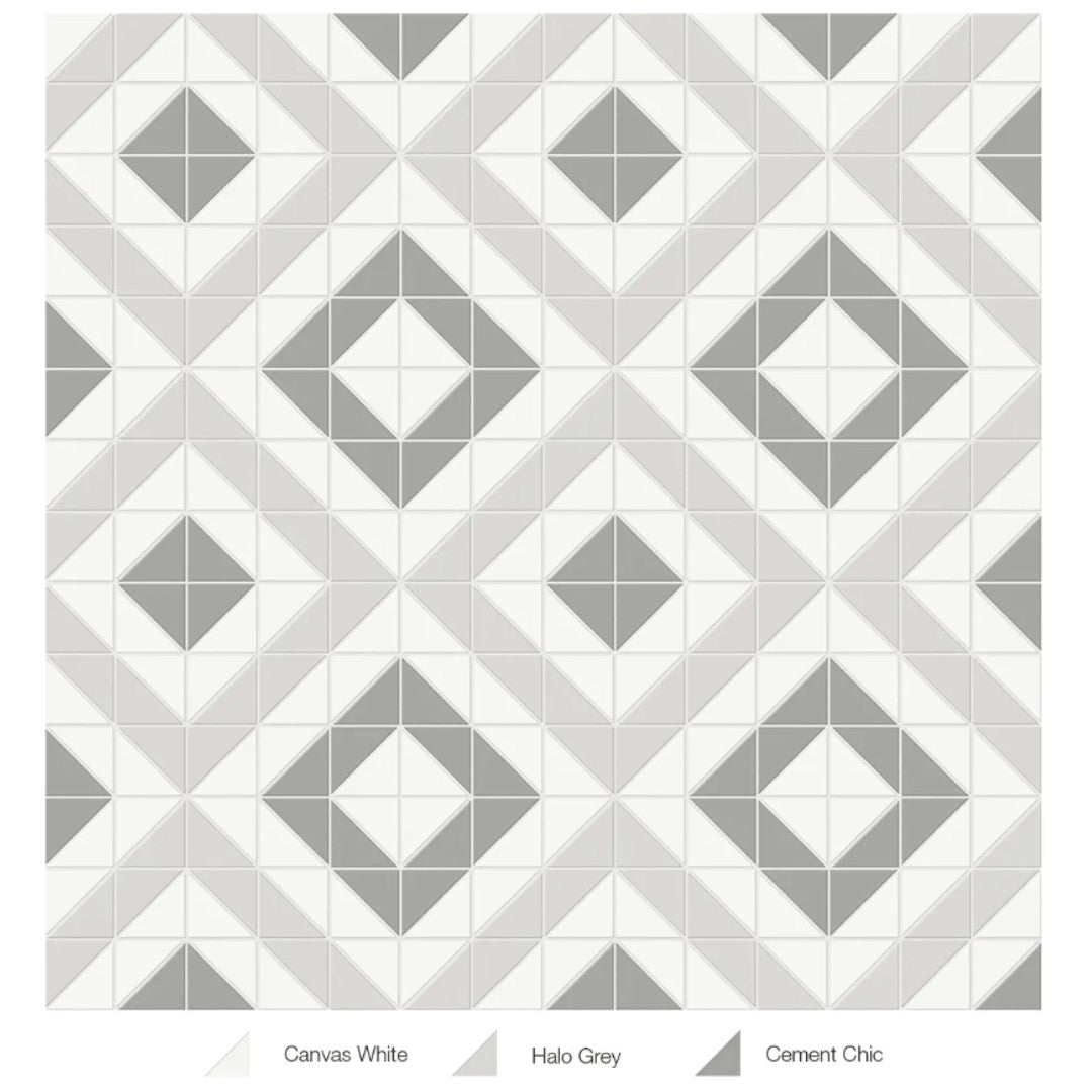 Tesoro Soho 10" x 10" Pressed Matte Porcelain Cubic Blend Mosaic