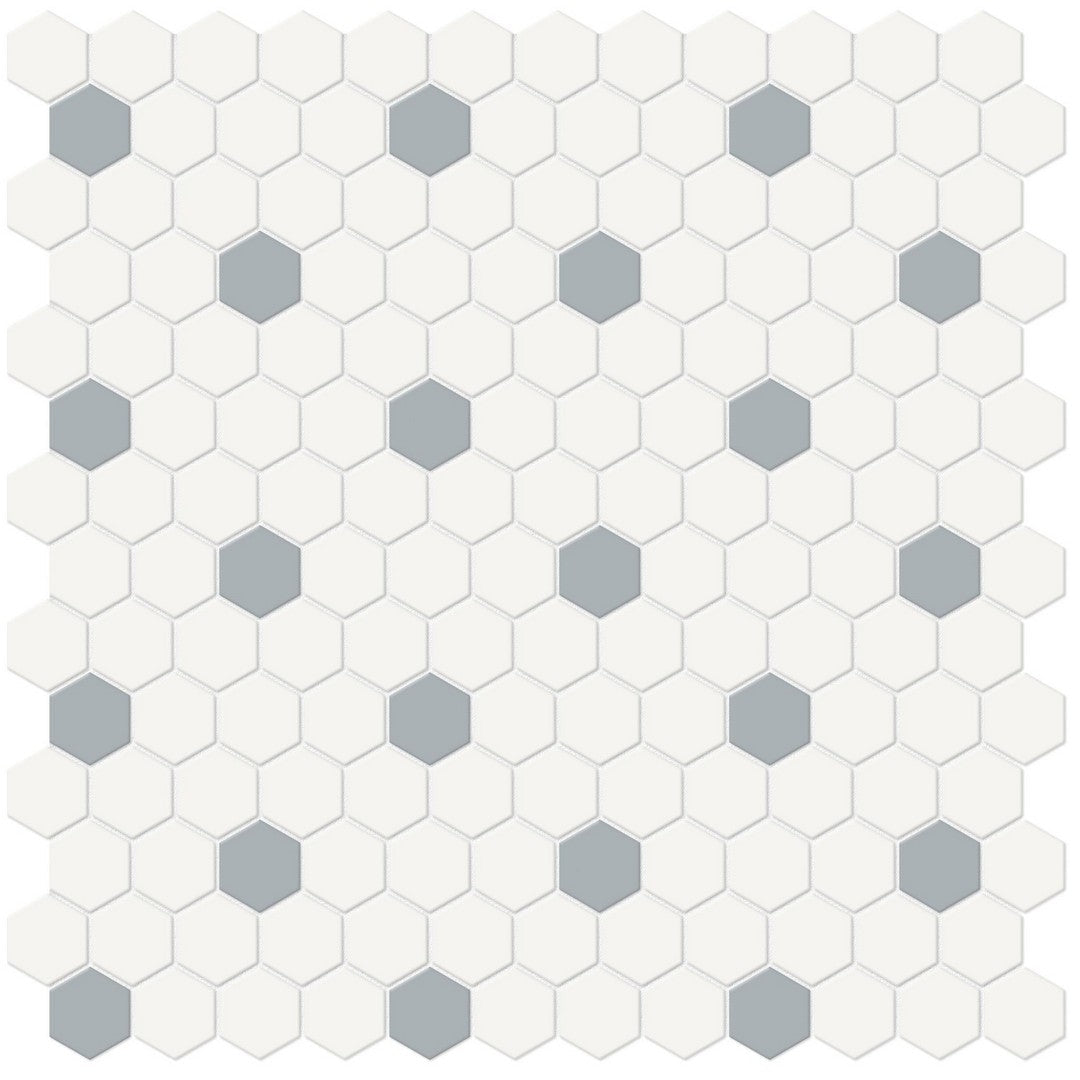 Tesoro Soho 11.75" x 11.5" Pressed Matte Porcelain 1" Hexagon Decorative Mosaic