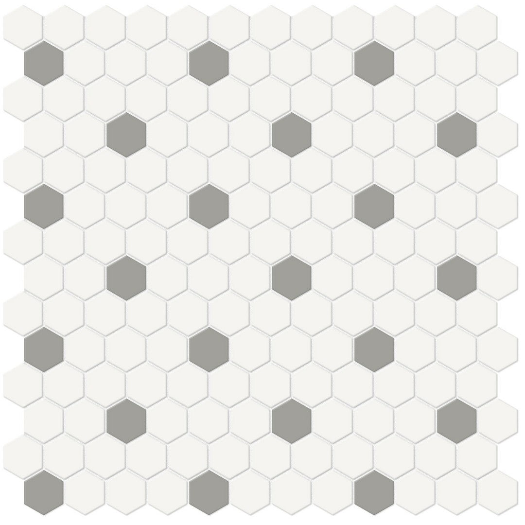 Tesoro Soho 11.75" x 11.5" Pressed Matte Porcelain 1" Hexagon Decorative Mosaic