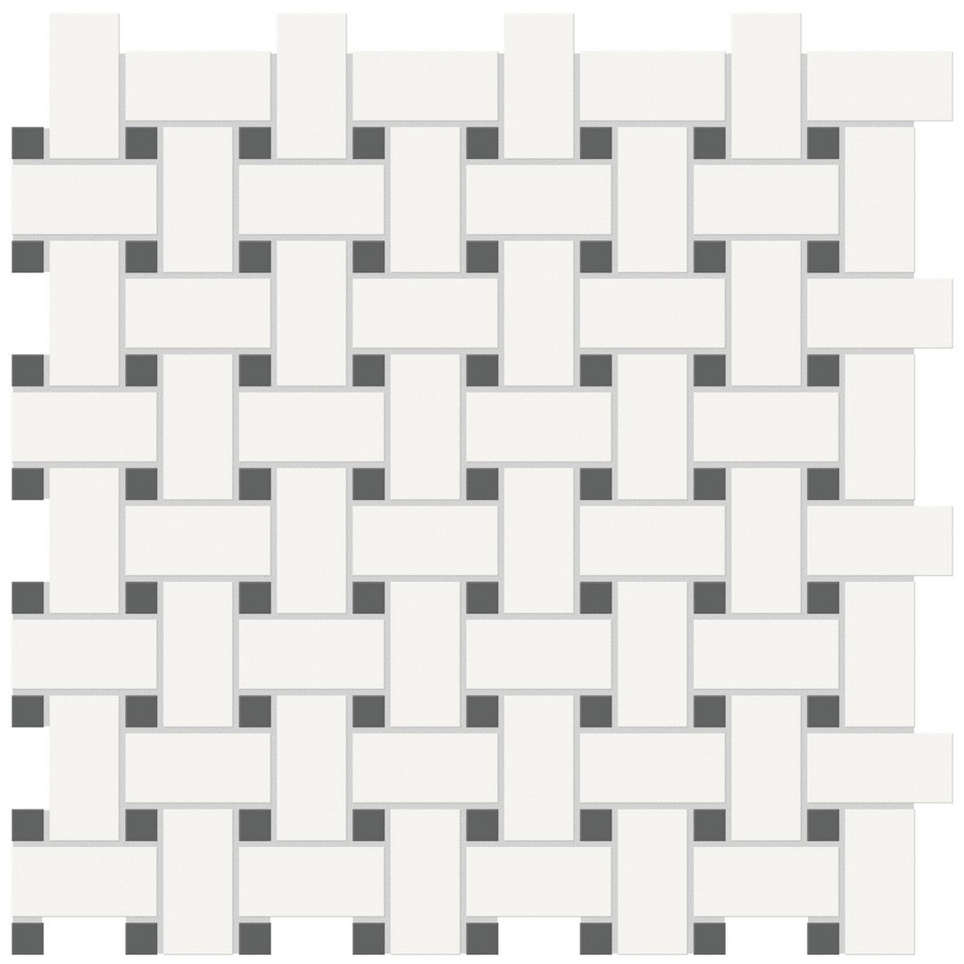 Tesoro Soho 11.75" x 11.75" Pressed Matte Porcelain Basketweave Mosaic