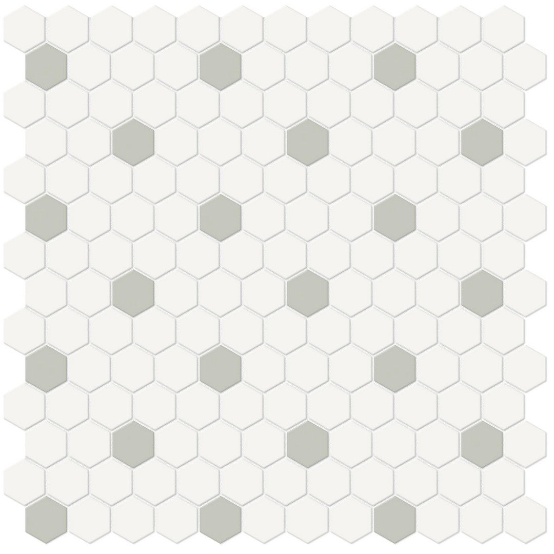 Tesoro Soho 11.75" x 11.5" Pressed Matte Porcelain 1" Hexagon Decorative Mosaic