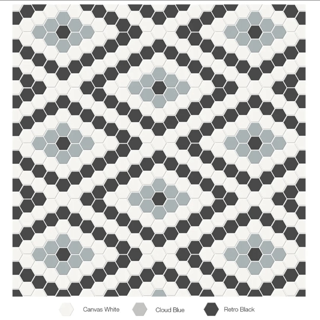 Tesoro Soho 13.25" x 7.75" Pressed Matte Porcelain Diamond Blend Mosaic