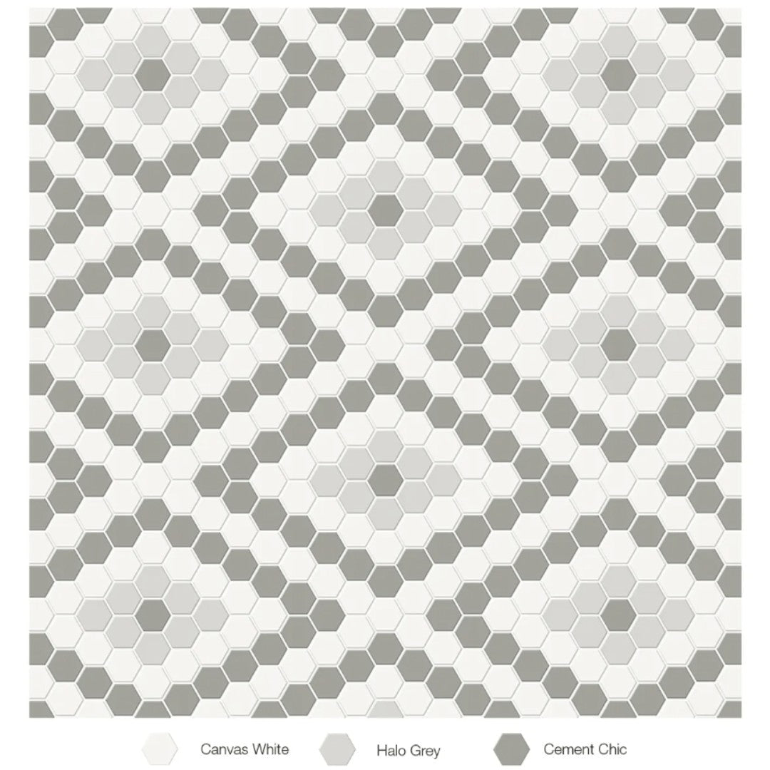 Tesoro Soho 13.25" x 7.75" Pressed Matte Porcelain Diamond Blend Mosaic