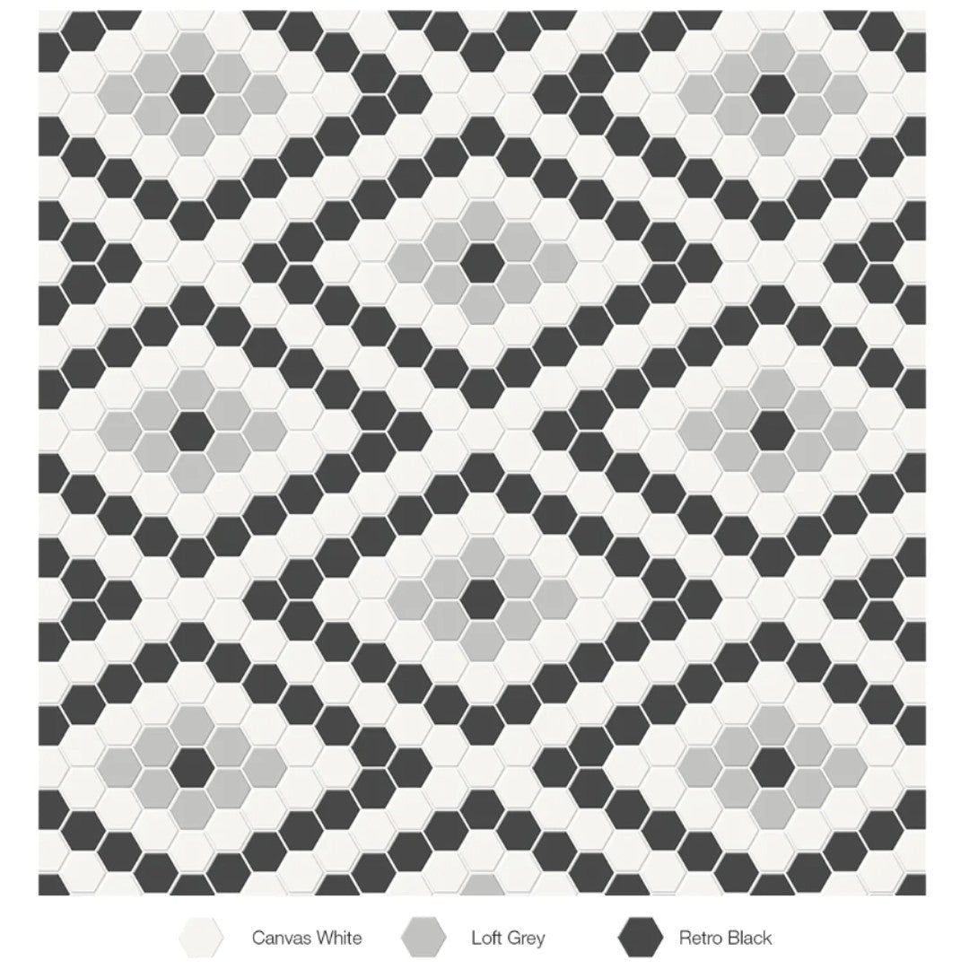Tesoro Soho 13.25" x 7.75" Pressed Matte Porcelain Diamond Blend Mosaic