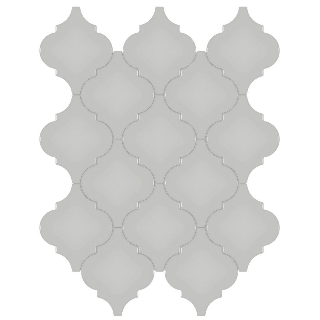 Tesoro Soho 13.25" x 12" Beveled Glossy Porcelain Arabesque Mosaic