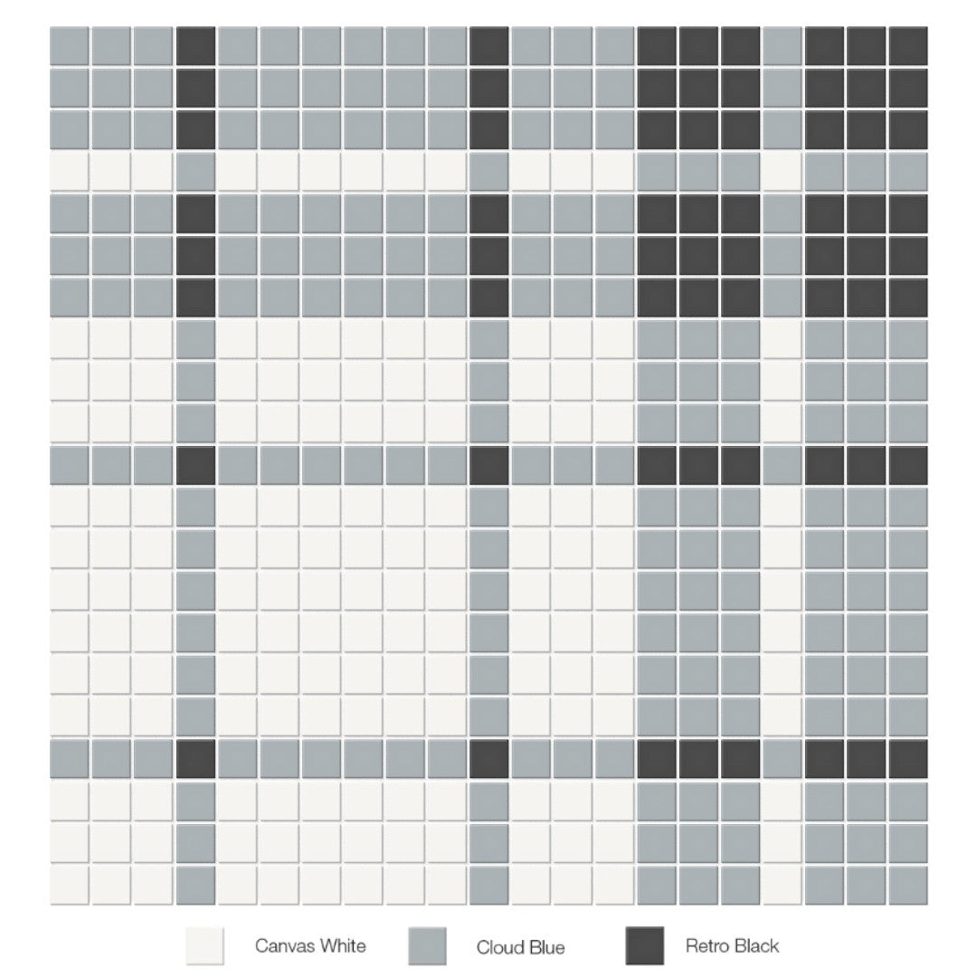 Tesoro Soho 13.25" x 13.25" Pressed Matte Porcelain Blend Mosaic
