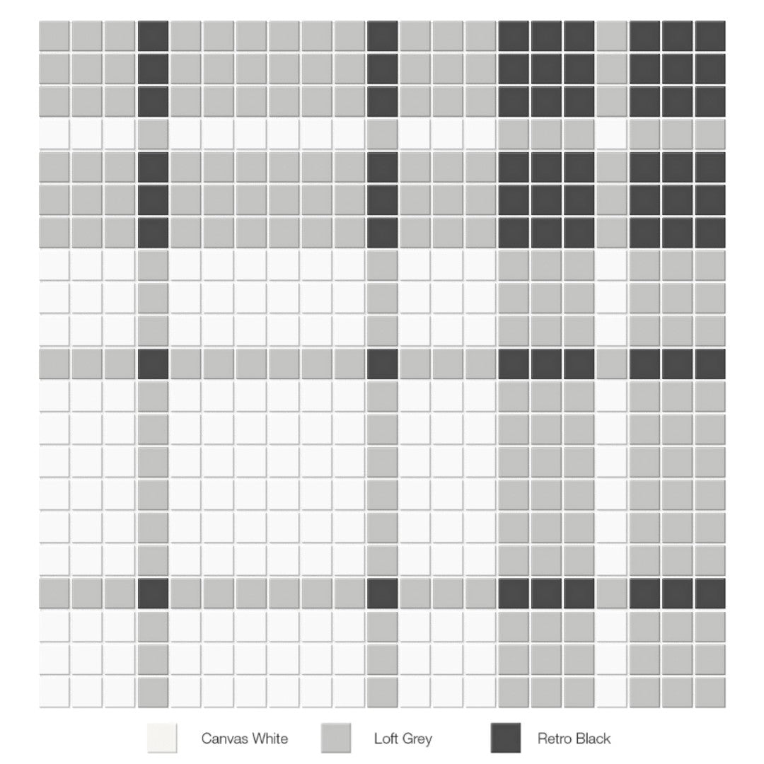 Tesoro Soho 13.25" x 13.25" Pressed Matte Porcelain Blend Mosaic