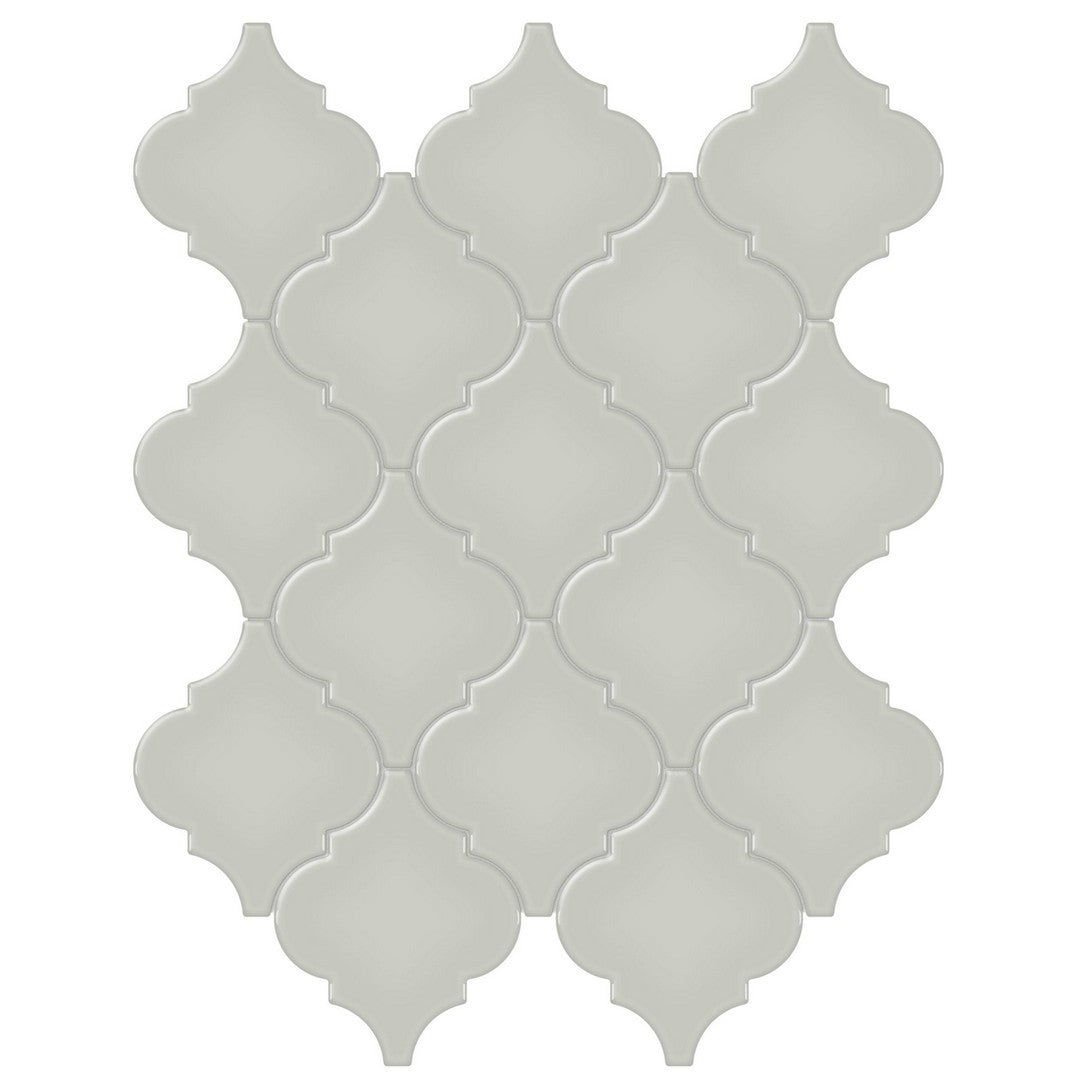 Tesoro Soho 13.25" x 12" Beveled Glossy Porcelain Arabesque Mosaic