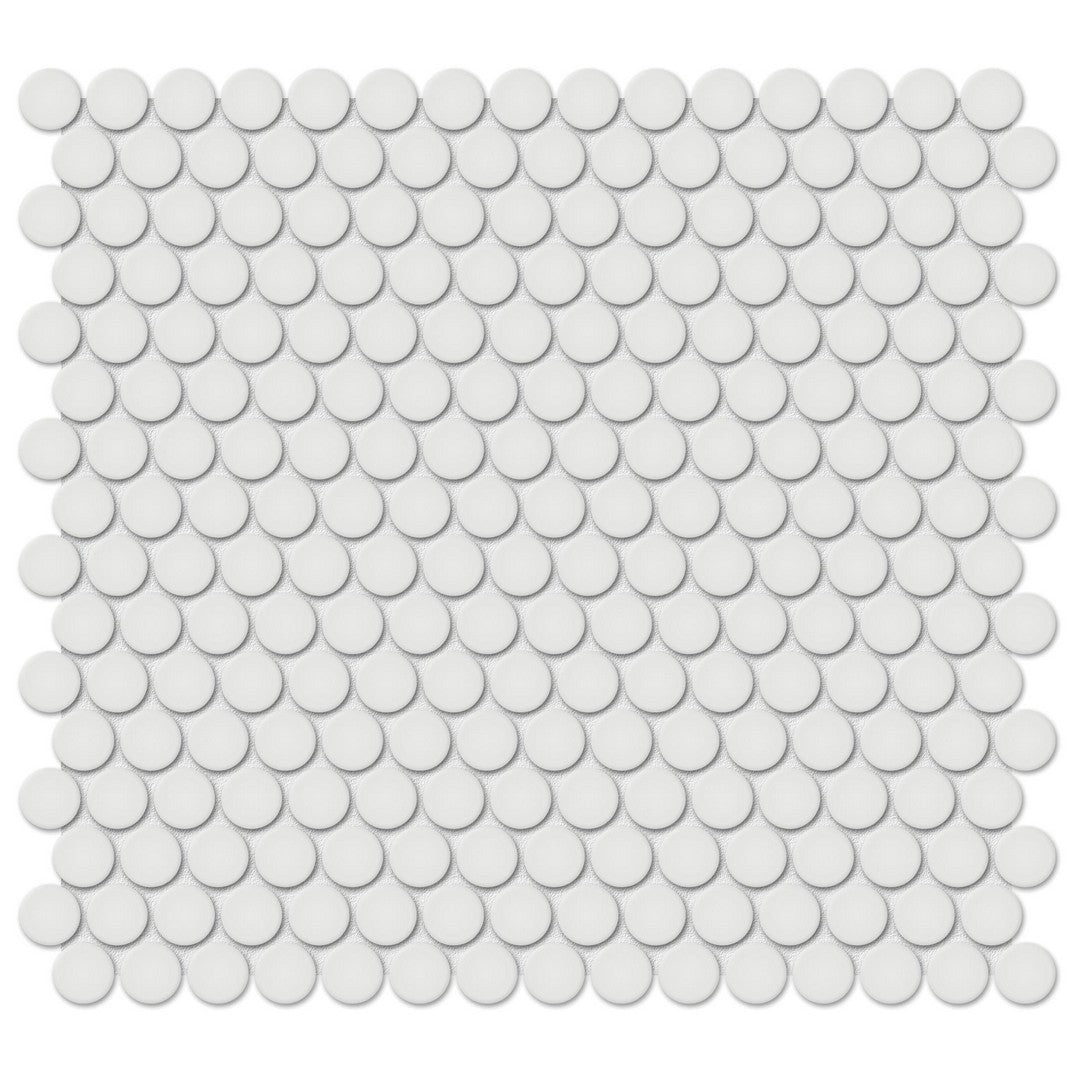 Tesoro Soho 12.25" x 11.5" Pressed Glossy Porcelain Penny Round Mosaic