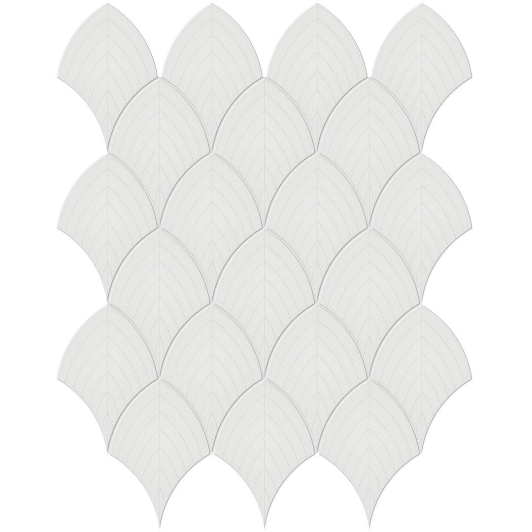 Tesoro Soho 13.25" x 10.75" Pressed Porcelain Scallop Mosaic