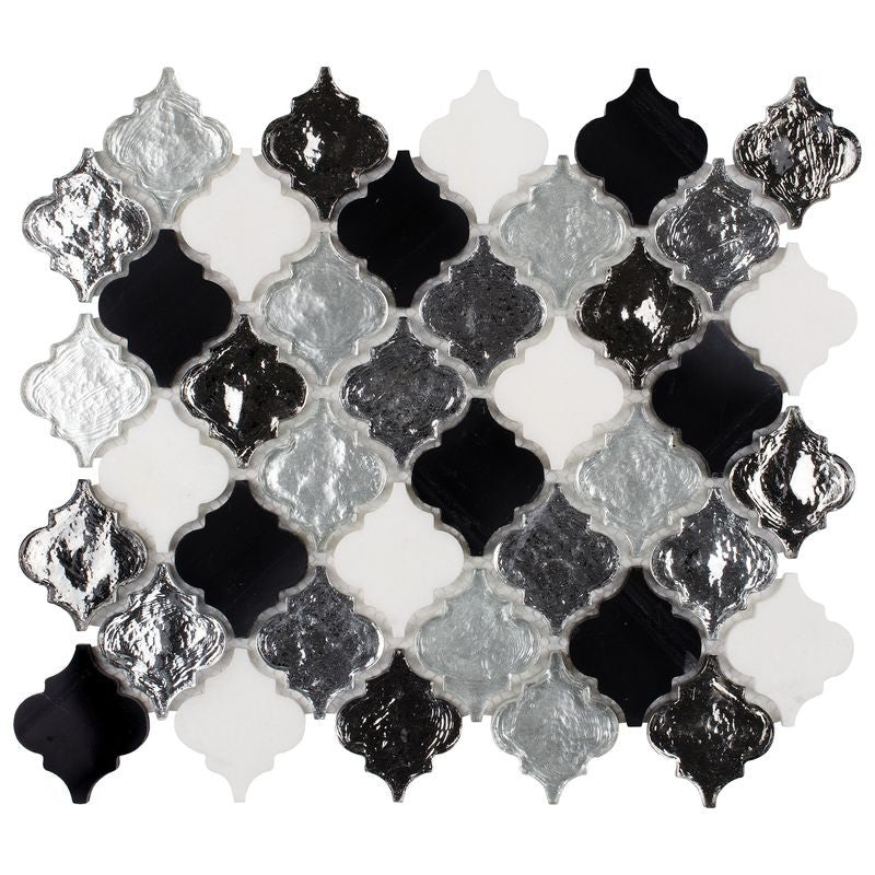 Anthology Chic 12" x 12" Natural Stone Arabesque Mosaic