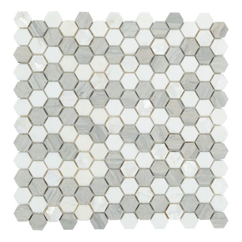 Anthology D-Lux Pearl 12" x 12" Natural Stone Hexagon Mosaic