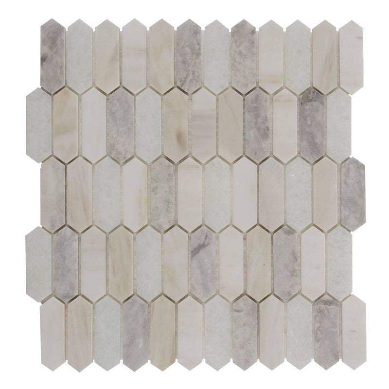 Anthology The Finish Line 13" x 13" Natural Stone Picket Mosaic