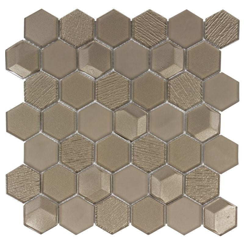 Anthology Monet Magic 12" x 13" Glass Hexagon Mosaic