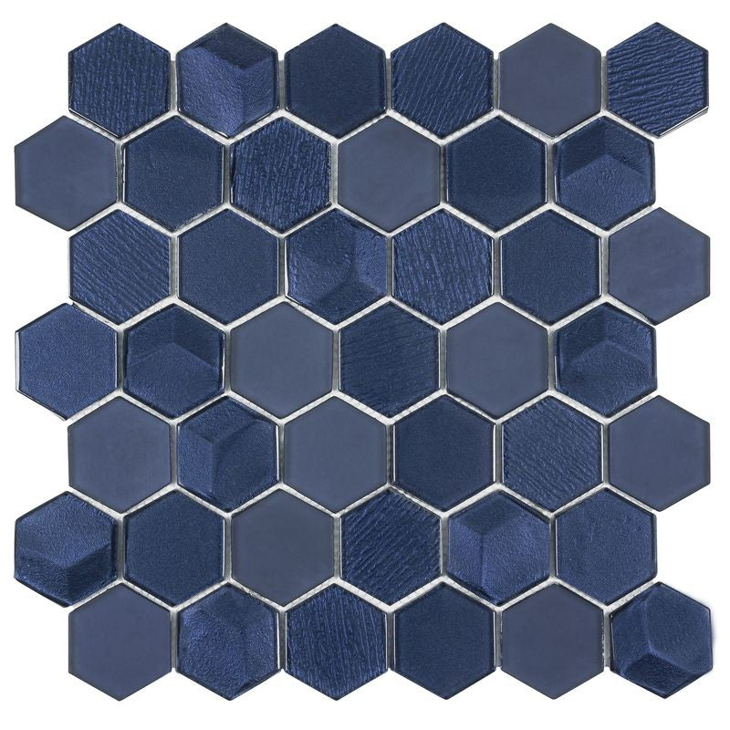 Anthology Monet Magic 12" x 13" Glass Hexagon Mosaic