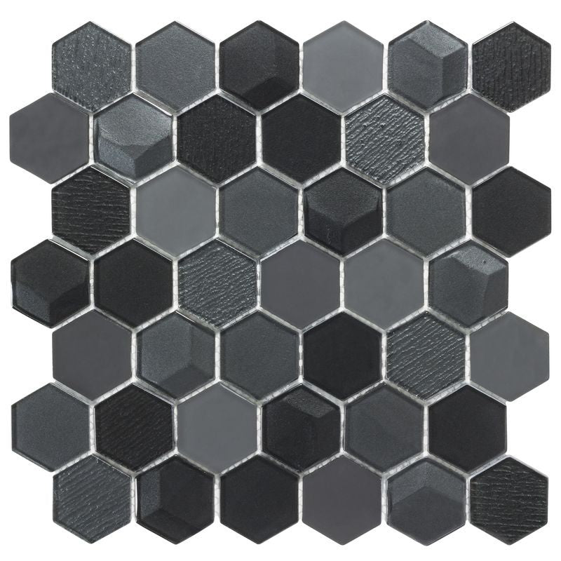 Anthology Monet Magic 12" x 13" Glass Hexagon Mosaic