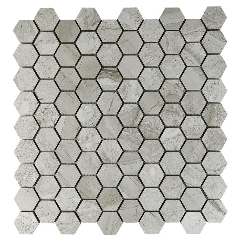 Anthology Marbleridge Reserve 12" x 12" Porcelain Hexagon Mosaic