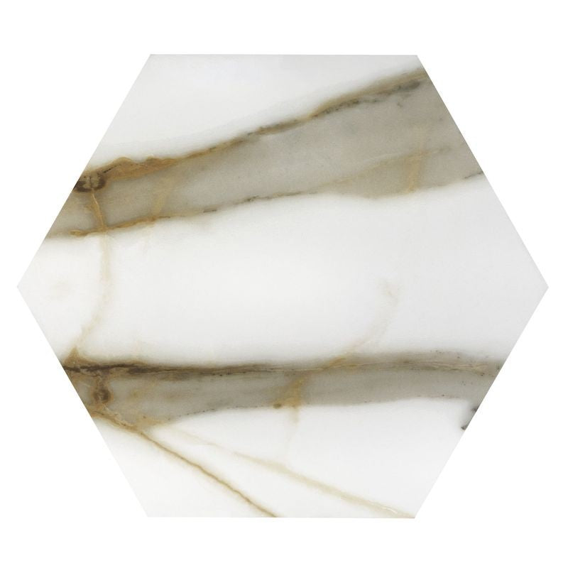 Anthology Marbleridge Reserve 10.16" x 11" Hexagon Mosaic Matte Tile