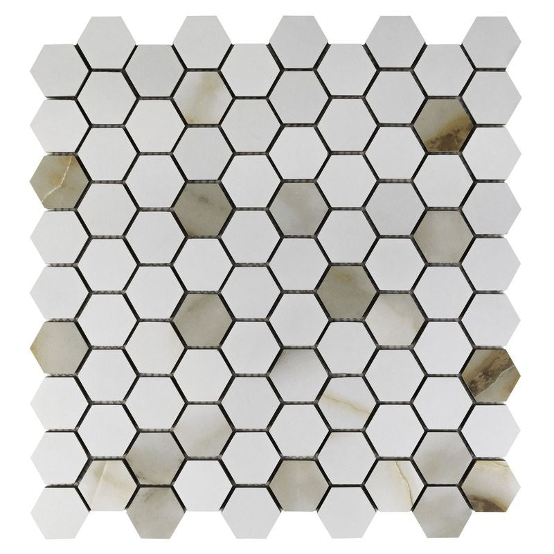 Anthology Marbleridge Reserve 12" x 12" Porcelain Hexagon Mosaic