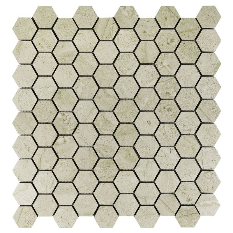 Anthology Marbleridge Reserve 12" x 12" Porcelain Hexagon Mosaic