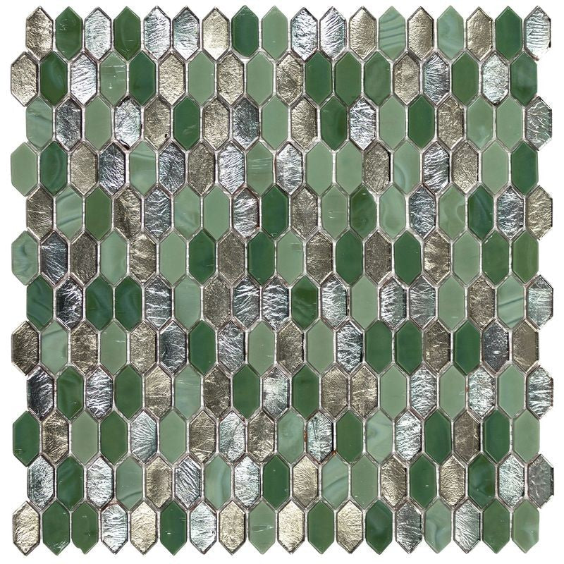 Anthology Royal Gems 12" x 12" Glass Picket Mosaic