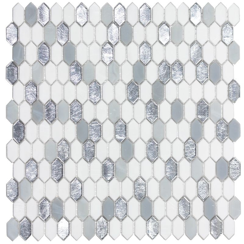 Anthology Royal Gems 12" x 12" Glass Picket Mosaic
