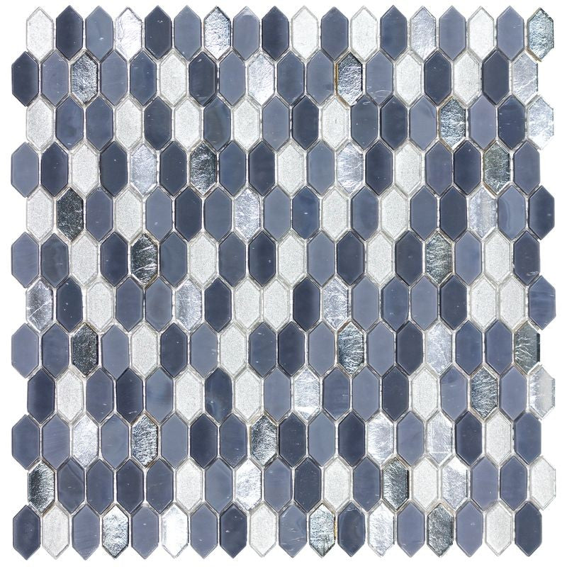 Anthology Royal Gems 12" x 12" Glass Picket Mosaic