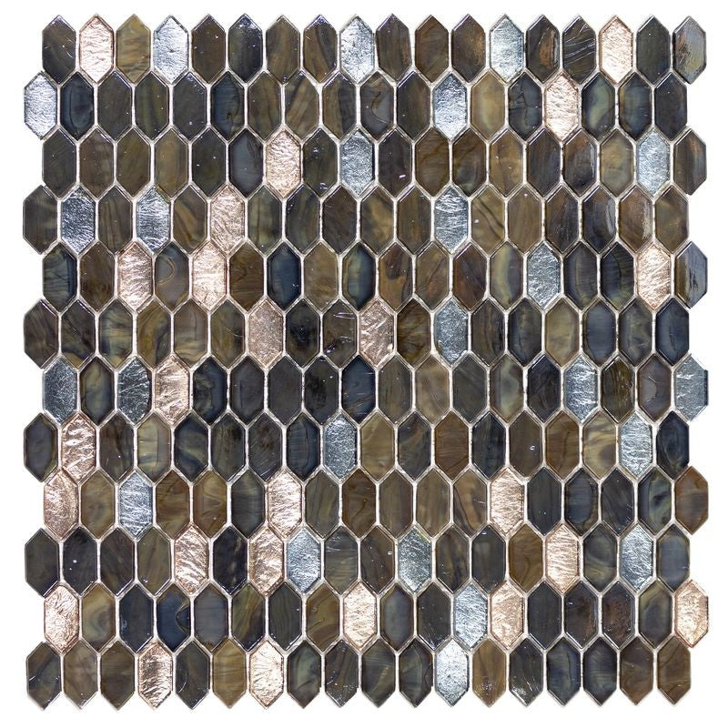Anthology Royal Gems 12" x 12" Glass Picket Mosaic