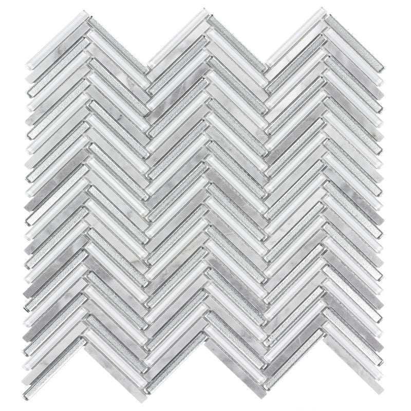 Anthology Seasons 10" x 10" Glass Herringbone Mosaic