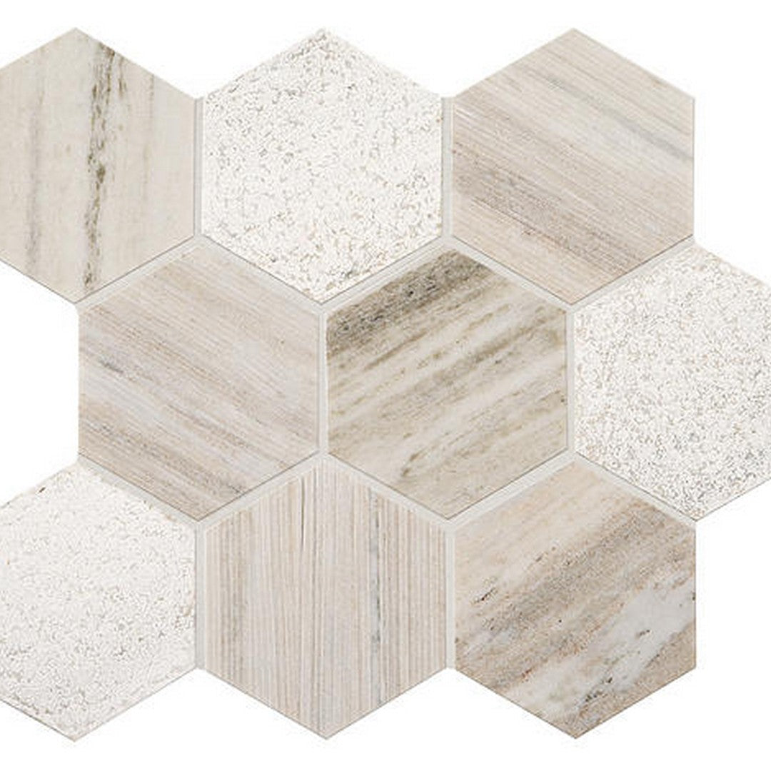 American Olean Ascend 14.13" x 11.5" Honed Natural Stone 4" Hexagon Mosaic