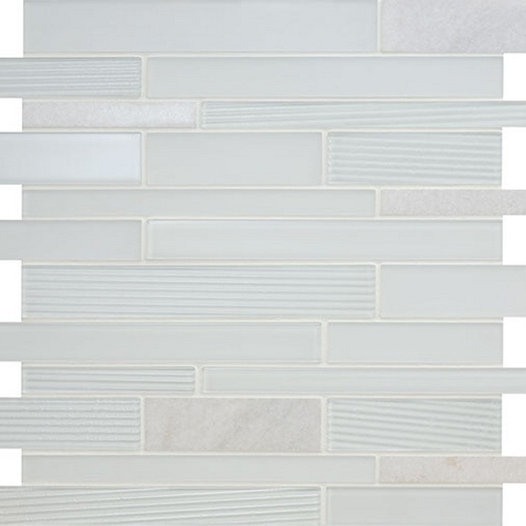 American Olean Serentina 13.25" x 11.75" Glossy Glass & Stone Random Linear Mosaic
