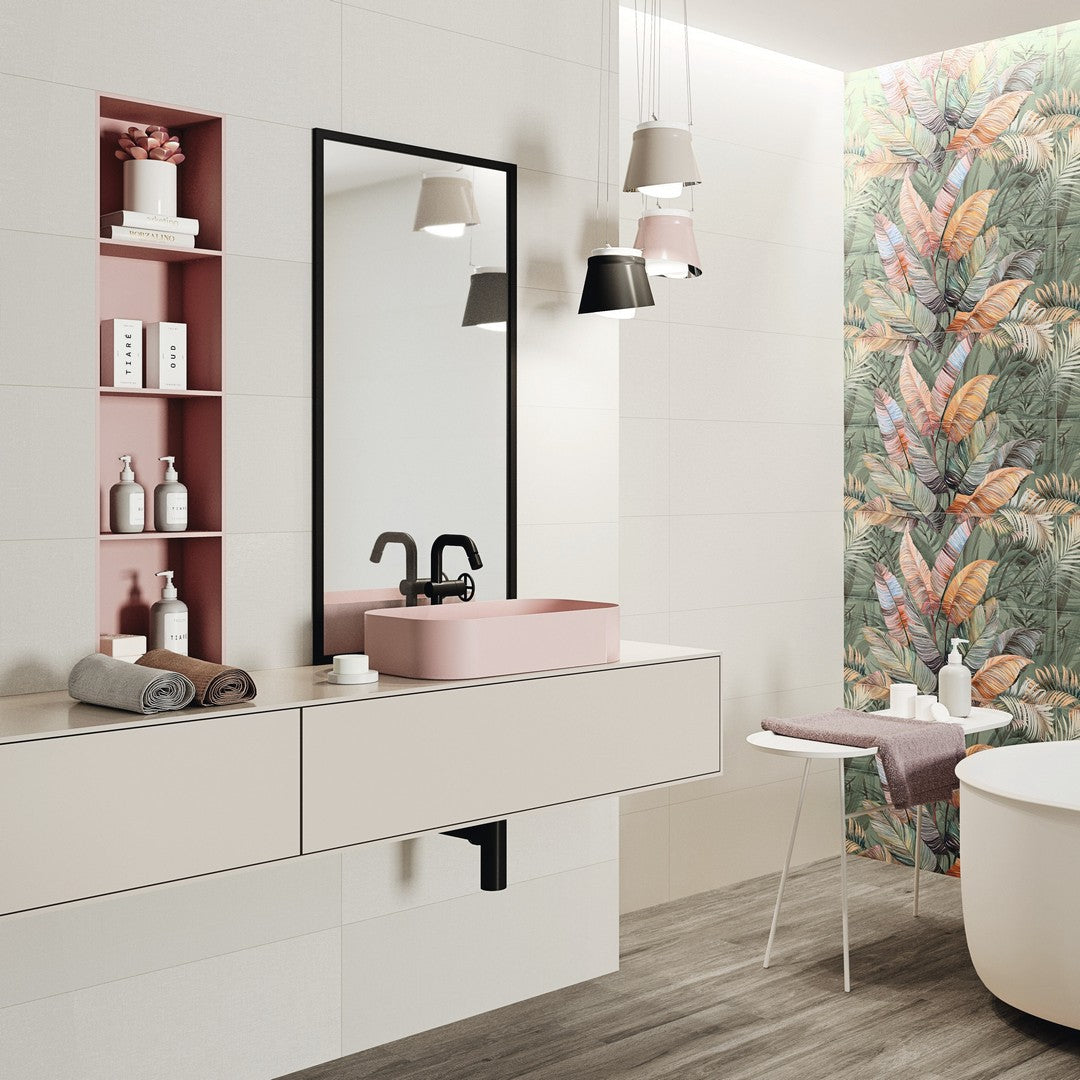 Tesoro-Kentia-12-x-36-Rectified-Glossy-Ceramic-Tile-Crayon-White