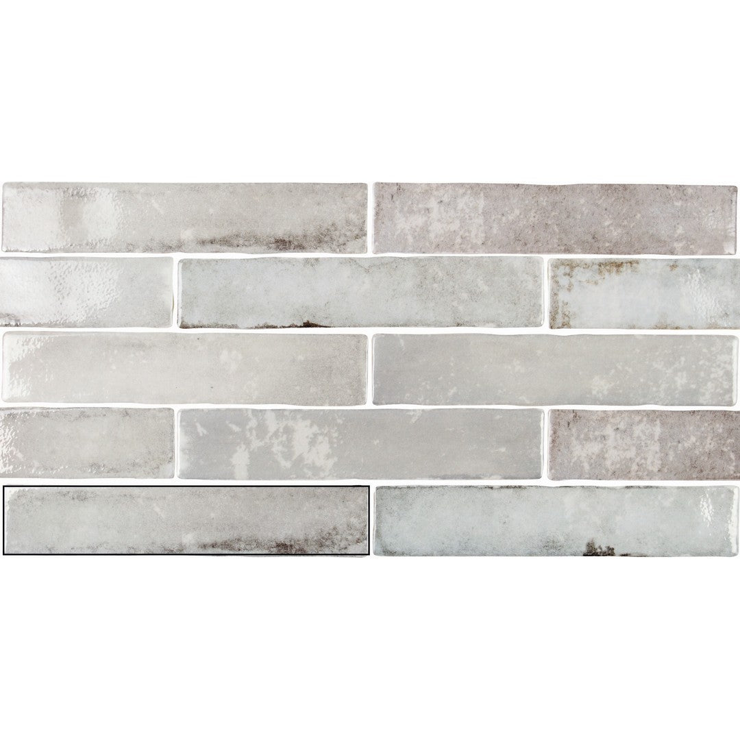 Tesoro Old Savannah 2" x 10" Pressed Glossy Subway Ceramic Wall Tile