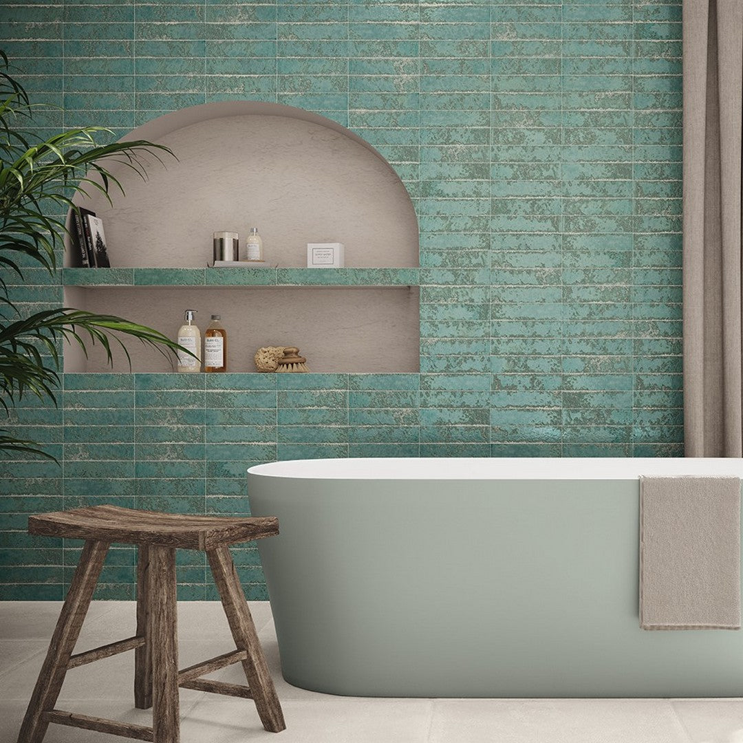 Tesoro-Pukka-2.5-x-10-Pressed-Glossy-Painted-Brick-Ceramic-Wall-Tile-Teal-Blue