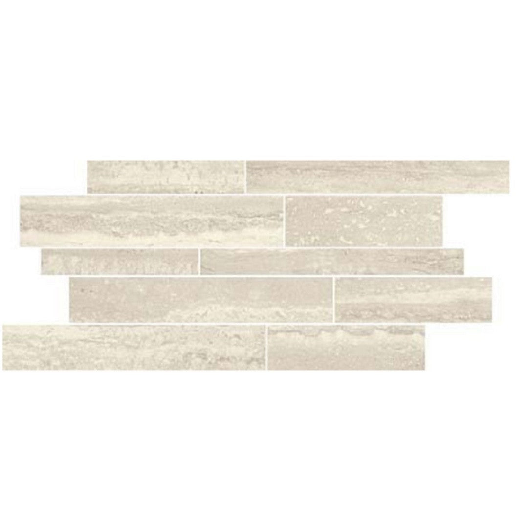 Panaria Ceramica Flow 12" x 28" Natural Muretto Porcelain Mosaic
