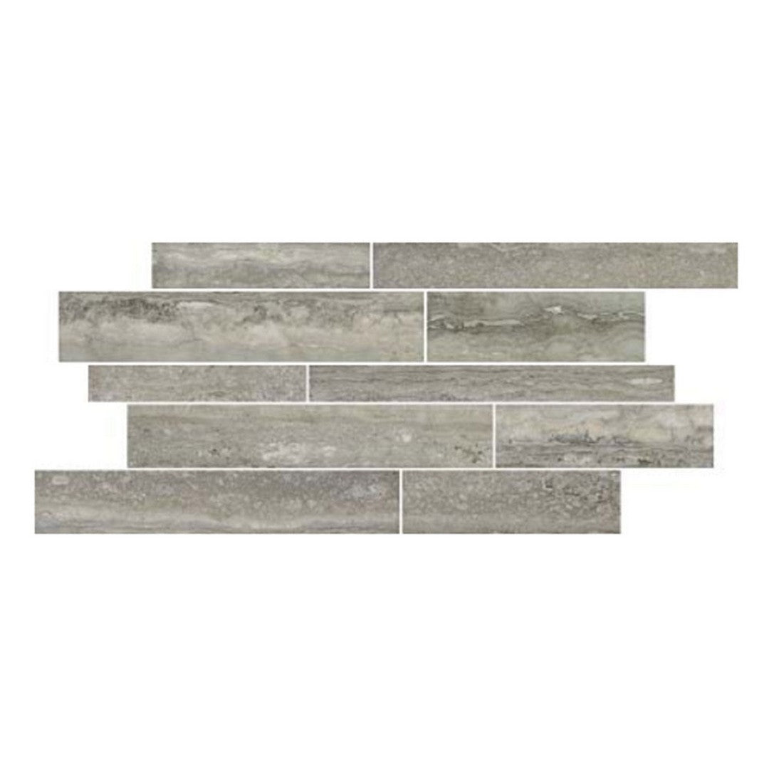 Panaria Ceramica Flow 12" x 28" Natural Muretto Porcelain Mosaic