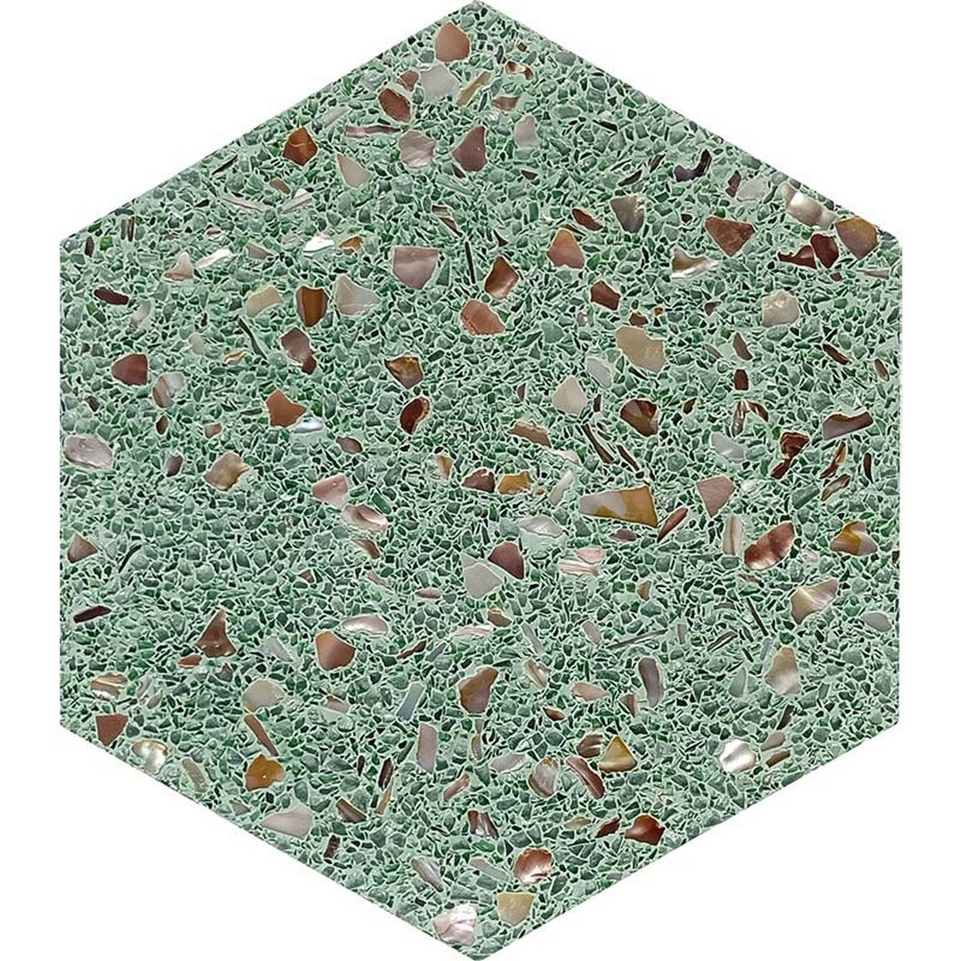 MiR Aquaterra 7.9" x 9" Glossy Natural Stone Hexagon Mosaic