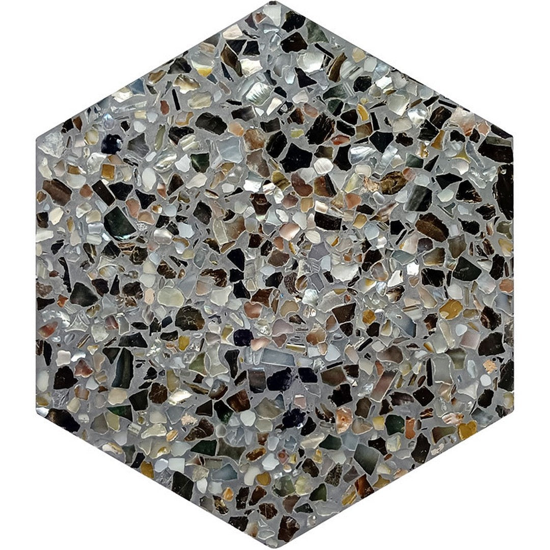 MiR Aquaterra 7.9" x 9" Glossy Natural Stone Hexagon Mosaic