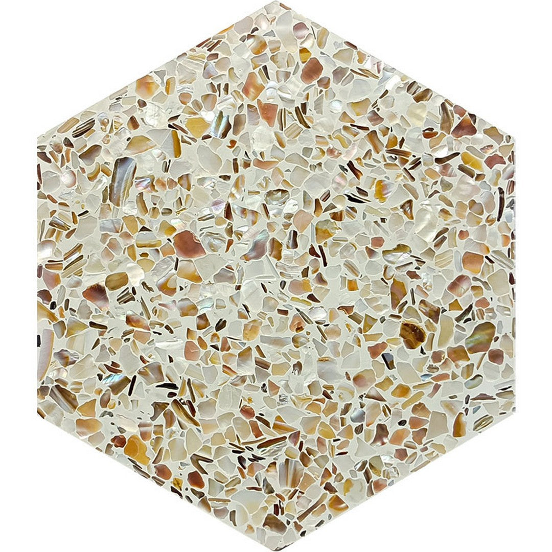 MiR Aquaterra 7.9" x 9" Glossy Natural Stone Hexagon Mosaic