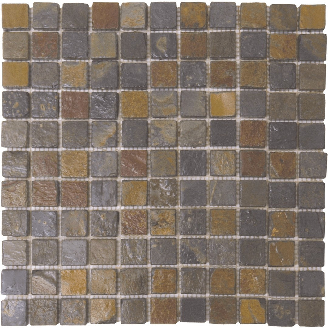 Bati Orient White & Grey Marble Classic 12" x 12" Slate 1" Mosaic