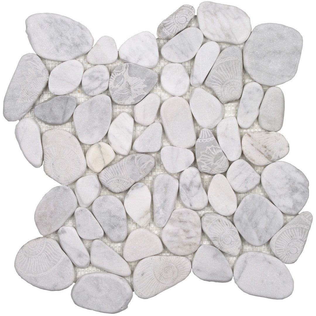 Tesoro Ocean Stones 12" x 12" Natural Stone Sliced Mosaic