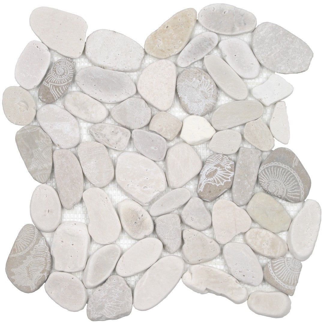 Tesoro Ocean Stones 12" x 12" Natural Stone Sliced Mosaic