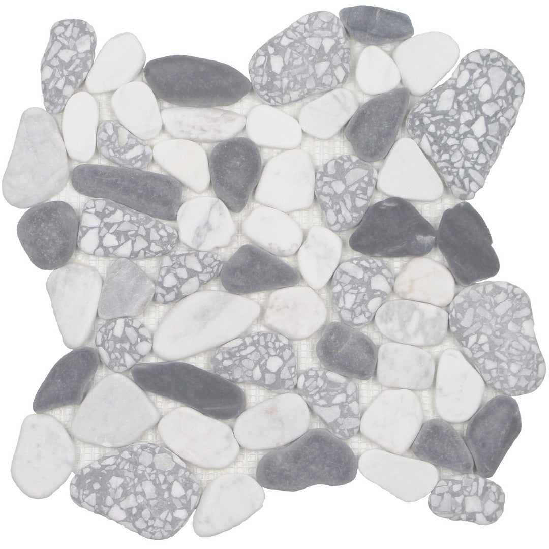 Tesoro Ocean Stones 12" x 12" Natural Stone Sliced Mosaic