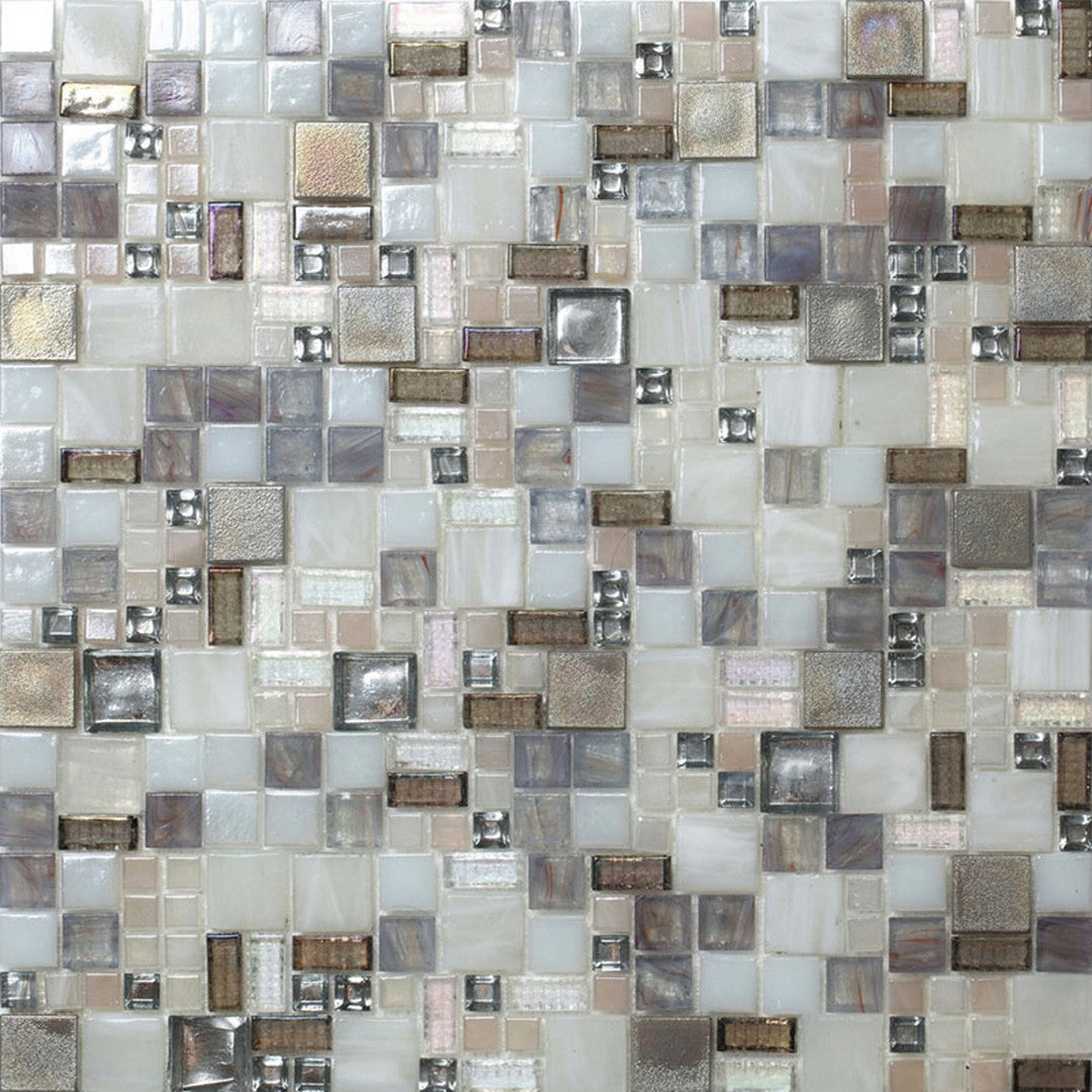 Mir Alma Glamour Taylor 12.4" x 12.6" Glossy Glass Mosaic