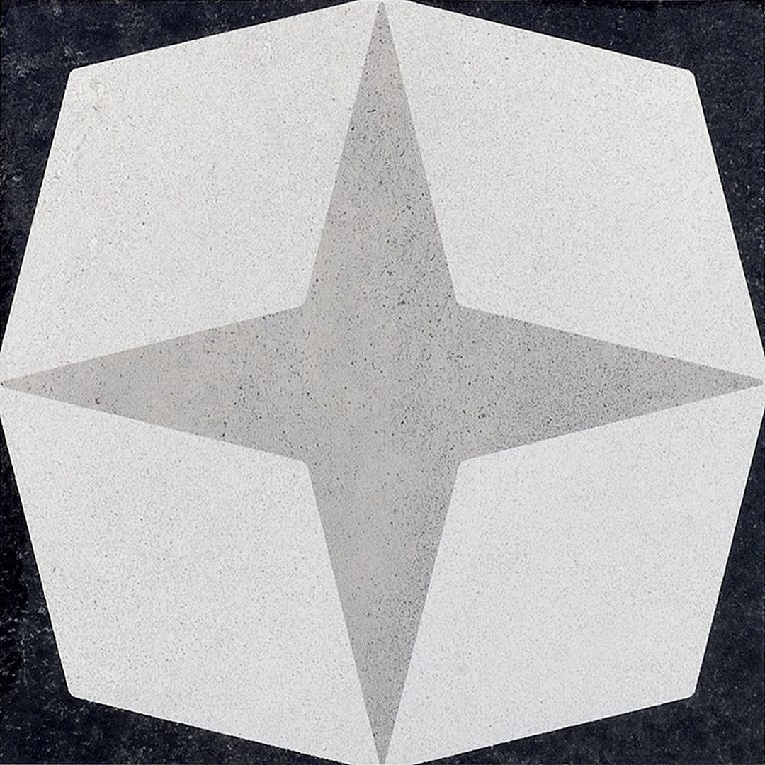 Arizona Cementine B&W 8" x 8" Natural Rectified Glazed Porcelain Deco Tile