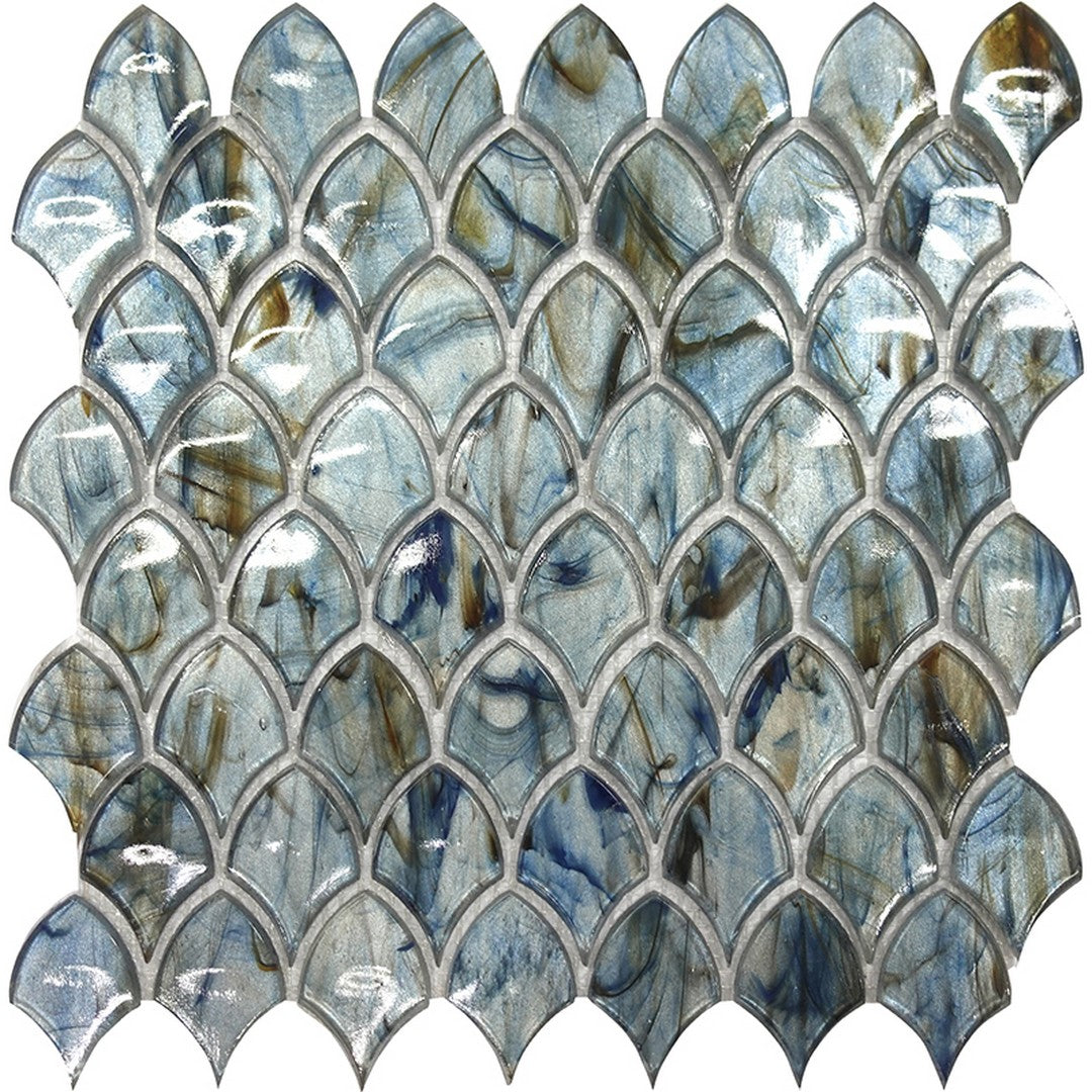 Mir Alma Glamour Scale 10.8" x 11.3" Glossy Glass Mosaic