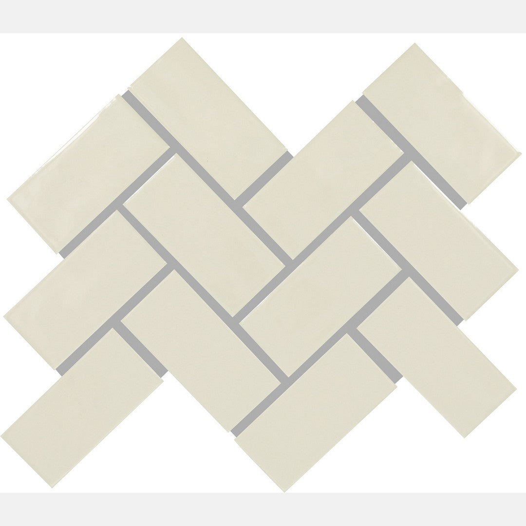 Marazzi Artezen 12" x 14" Glossy Ceramic Herringbone Mosaic